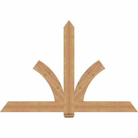 Ekena Millwork Redmond Smooth Timber Gable Bracket, Western Red Cedar, 72"W x 48"H x 1 1/2"D x 5 1/2"F, 16/12 Pitch GBW072X48X0206RED00SWR